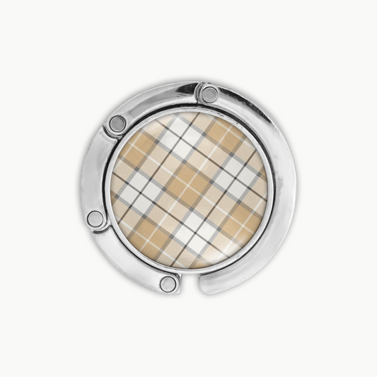 Valet de sac Pretty Please Atelier au motif tartan beige.